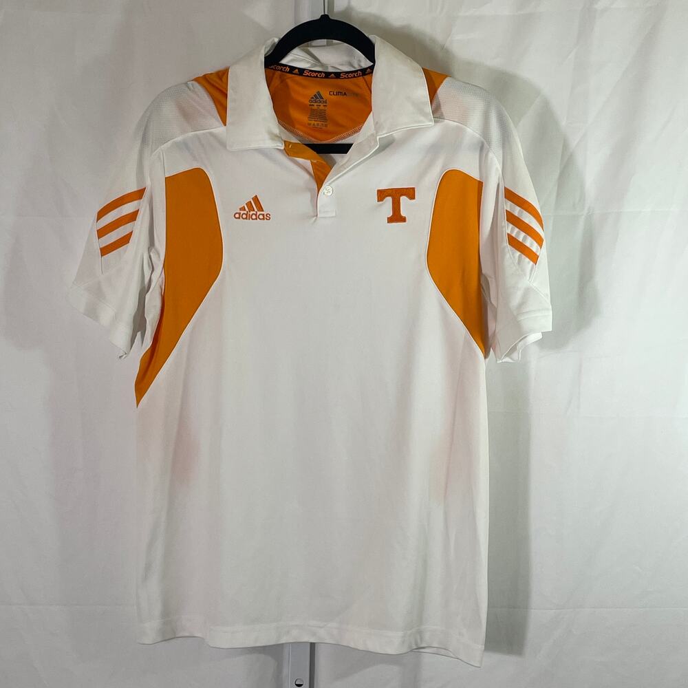 Adidas Tennessee Vols Button Up Polo - Mens Size S - White